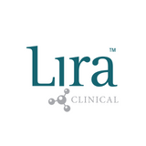 Lira Clinical logo with greean and grey text on white background